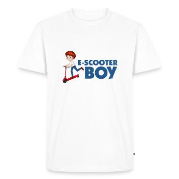 E-Scooter Roller Scooter - T-shirt Premium bio Homme - blanc - Devant - Nico (187cm)