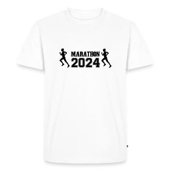Marathon 2024 Femme - T-shirt Premium bio Homme - blanc - Devant - Nico (187cm)