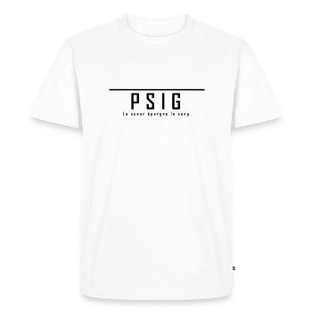 psig la sueur epargne le sang - T-shirt Premium bio Homme - blanc - Devant - Nico (187cm)