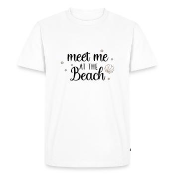 Rencontrez-moi à la plage Hell - T-shirt Premium bio Homme - blanc - Devant - Nico (187cm)