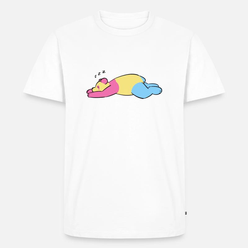 Schlafender Panda - Männer Premium Bio T-Shirt - Weiß