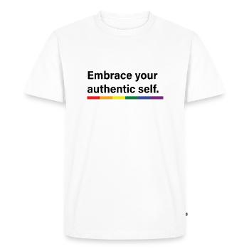 Embrassez votre moi authentique - T-shirt Premium bio Homme - blanc - Devant - Nico (187cm)