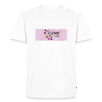 Règles d’amour - T-shirt Premium bio Homme - blanc - Devant - Nico (187cm)