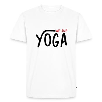 We Love Yoga - Men's Premium Organic T-Shirt - white - Front - Nico (187cm)