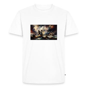 « L’étreinte passionnée de la couleur et du mouvement » - T-shirt Premium bio Homme - blanc - Devant - Nico (187cm)