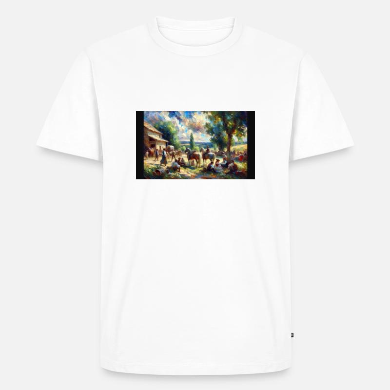 "Nachbeben einer Revolution" - Männer Premium Bio T-Shirt - Weiß