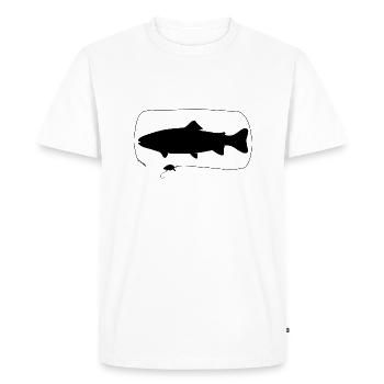Truite avec wobbler - T-shirt Premium bio Homme - blanc - Devant - Nico (187cm)
