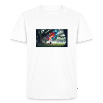 Immersive Haven amid the Pages - Men's Premium Organic T-Shirt - white - Front - Nico (187cm)