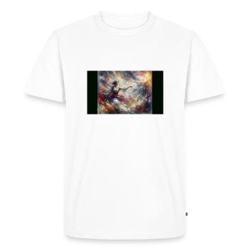 Fiery Embrace abstract style geometric colorful - Men's Premium Organic T-Shirt - white - Front - Nico (187cm)