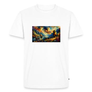 « La tempête d’émotions déchaînée » - T-shirt Premium bio Homme - blanc - Devant - Nico (187cm)
