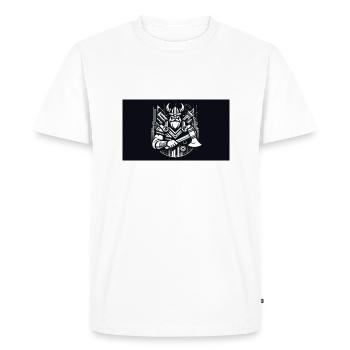 Strength of Viking Architect: A Bold Black and - Men's Premium Organic T-Shirt - white - Front - Nico (187cm)