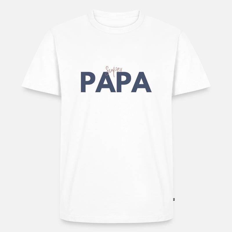 Super Papa - Männer Premium Bio T-Shirt - Weiß