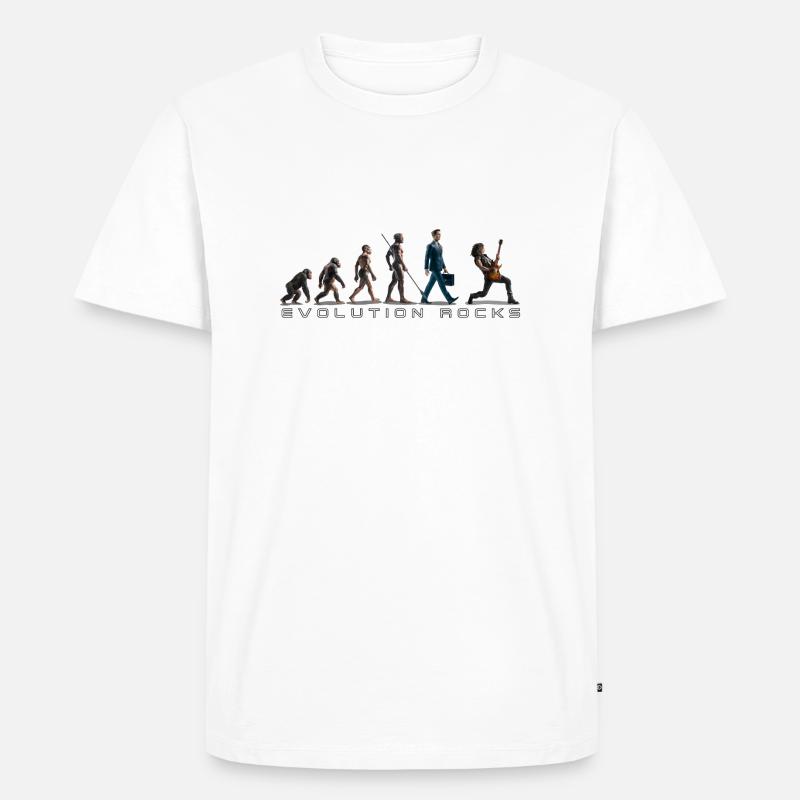 Evolution Guitariste - T-shirt Premium bio Homme - blanc