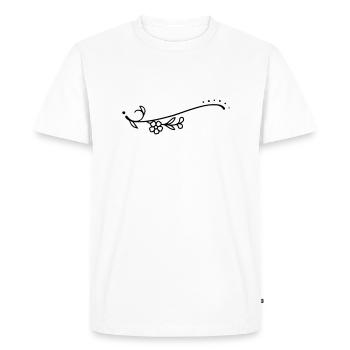Fleurs de ligne courbe - T-shirt Premium bio Homme - blanc - Devant - Nico (187cm)