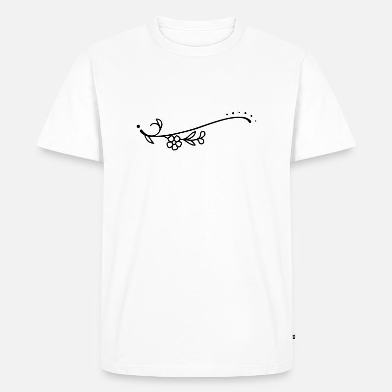 Fleurs de ligne courbe - T-shirt Premium bio Homme - blanc
