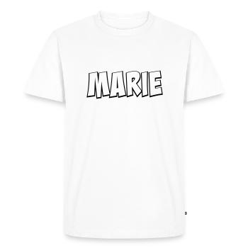 Marie Prénom Cadeau - T-shirt Premium bio Homme - blanc - Devant - Nico (187cm)