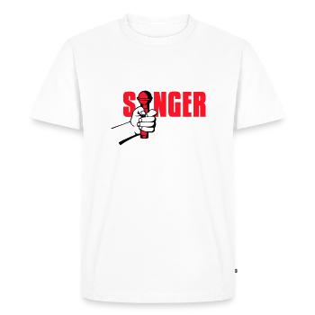 singer - T-shirt Premium bio Homme - blanc - Devant - Nico (187cm)