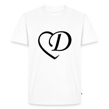 Love Letter D - T-shirt Premium bio Homme - blanc - Devant - Nico (187cm)