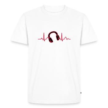 Lines of Heart, Heart Line Pulz electrocardiogram - Men's Premium Organic T-Shirt - white - Front - Nico (187cm)