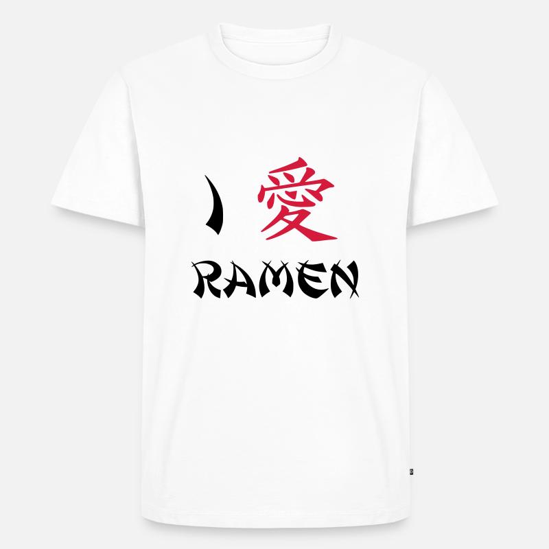 Ich liebe Ramen - Männer Premium Bio T-Shirt - Weiß