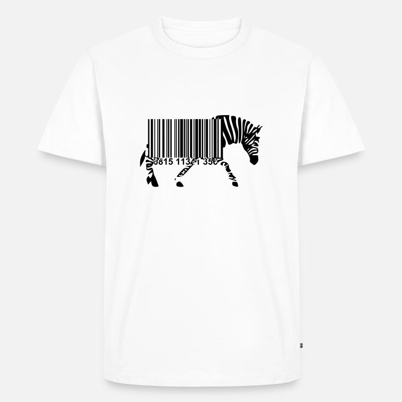 Strichcode Zebra - Männer Premium Bio T-Shirt - Weiß