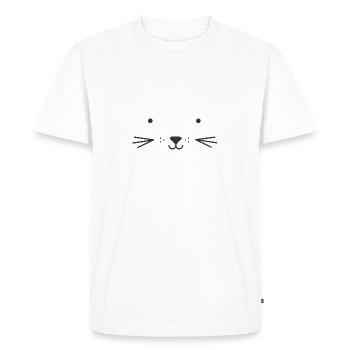 Sweet cat face - Men's Premium Organic T-Shirt - white - Front - Nico (187cm)