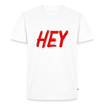 HÉ, - T-shirt Premium bio Homme - blanc - Devant - Nico (187cm)