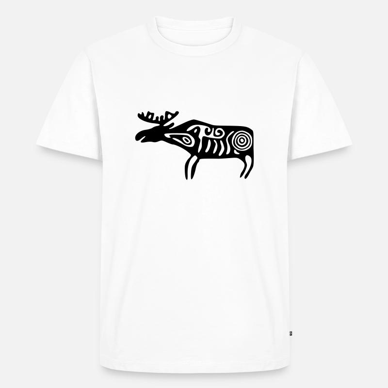 Elch Sámi Samen - Männer Premium Bio T-Shirt - Weiß
