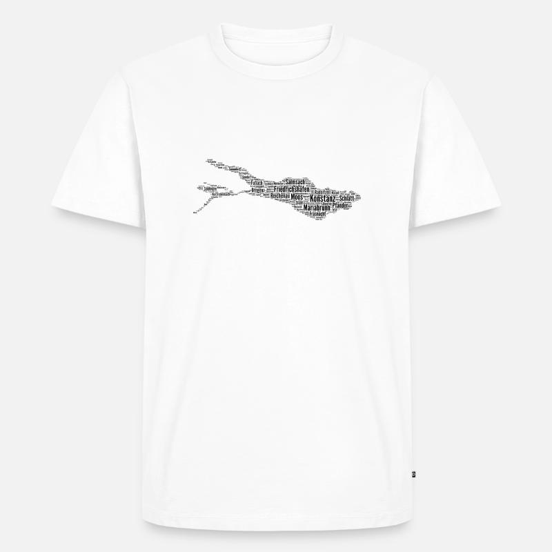 Bodensee | Wolke | Schwarz - Männer Premium Bio T-Shirt - Weiß