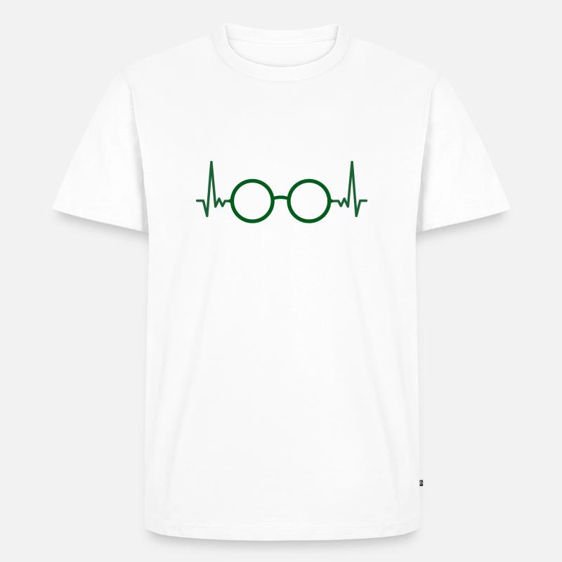 ECG Glasses Optician Gift Optometrist - Men's Premium Organic T-Shirt - white