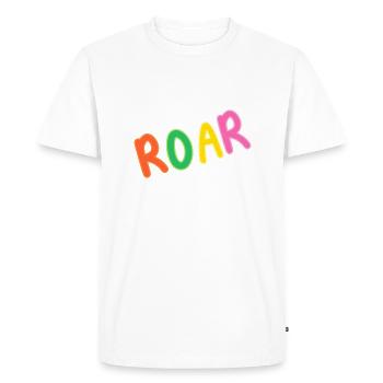 Roar Text - Men's Premium Organic T-Shirt - white - Front - Nico (187cm)
