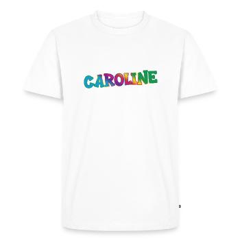 Caroline - Men's Premium Organic T-Shirt - white - Front - Nico (187cm)
