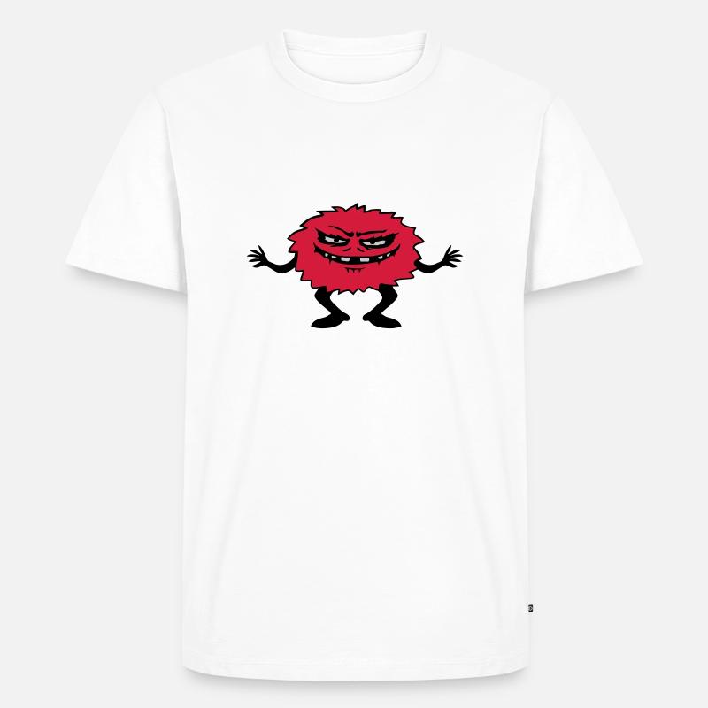 Gefährliches haariges Comic Monster - Männer Premium Bio T-Shirt - Weiß