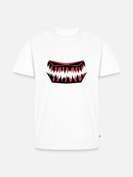 Monster Face - Männer Premium Bio T-Shirt - Weiß