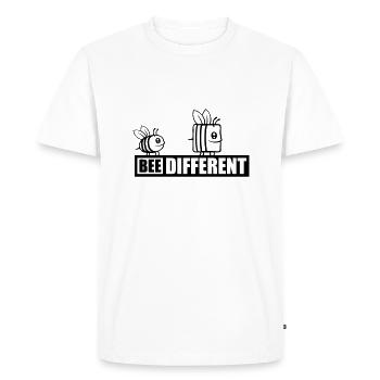 bee different saying quote - Men's Premium Organic T-Shirt - white - Front - Nico (187cm)