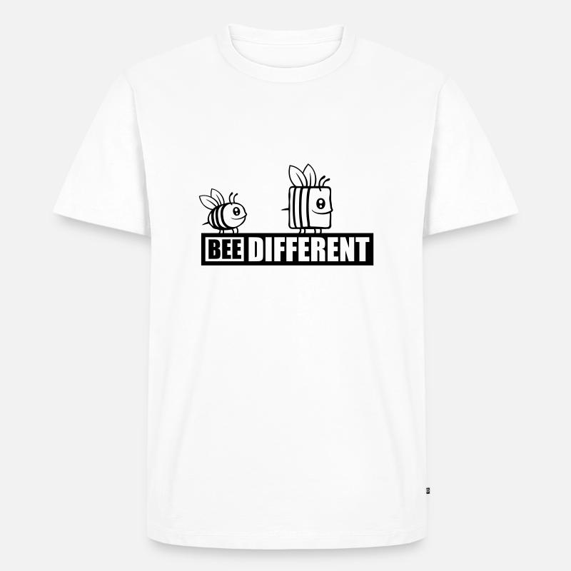 bee different Spruch Zitat - Männer Premium Bio T-Shirt - Weiß
