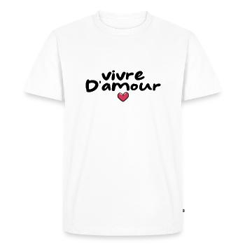 Vivre D'amour - T-shirt Premium bio Homme - blanc - Devant - Nico (187cm)