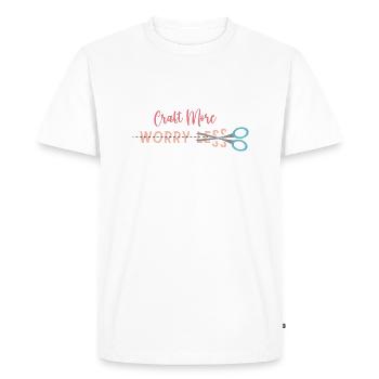Craft More Worry Less - Men's Premium Organic T-Shirt - white - Front - Nico (187cm)