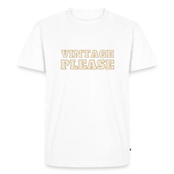 Vintage Please - T-shirt Premium bio Homme - blanc - Devant - Nico (187cm)