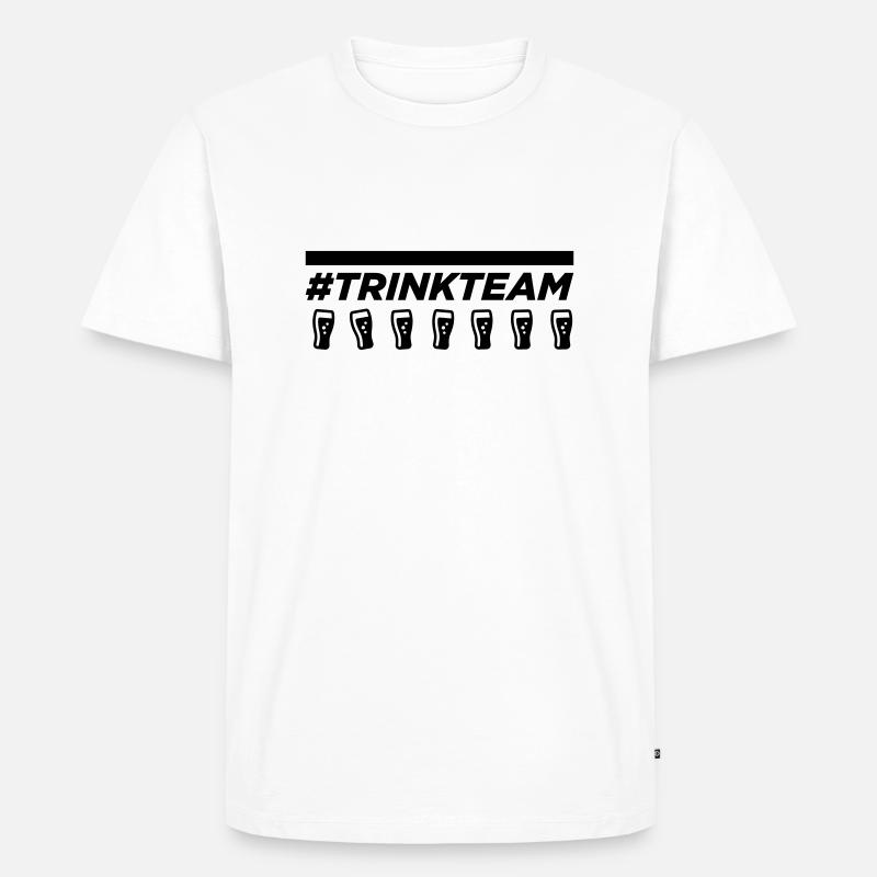 Trinkteam mit Biergläsern - Männer Premium Bio T-Shirt - Weiß