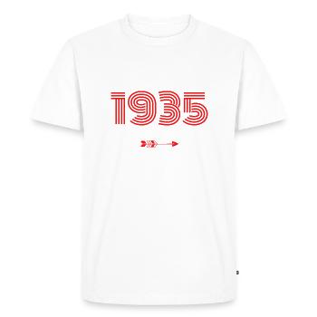 Born in 1935 - Men's Premium Organic T-Shirt - white - Front - Nico (187cm)