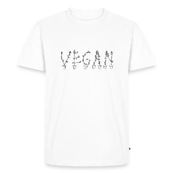 VÉGÉTALIEN - T-shirt Premium bio Homme - blanc - Devant - Nico (187cm)