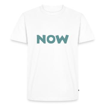Maintenant, vivez dans l’ici et maintenant - T-shirt Premium bio Homme - blanc - Devant - Nico (187cm)