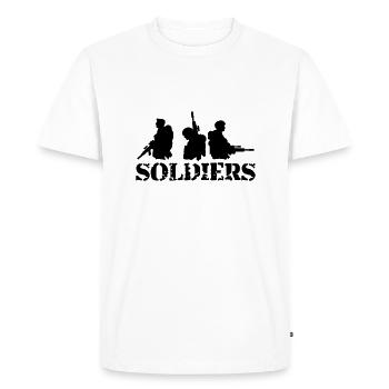 3 Soldiers Crew War Team Freedom Soldier Fighter - Men's Premium Organic T-Shirt - white - Front - Nico (187cm)