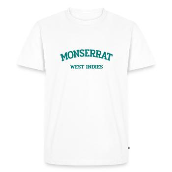 Monserrat - Plymouth - Caraïbes - Antilles - T-shirt Premium bio Homme - blanc - Devant - Nico (187cm)