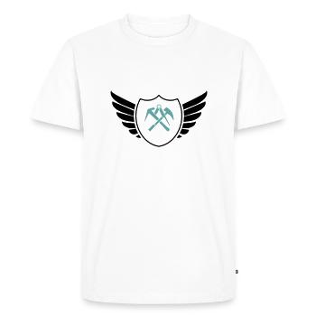 Armoiries du Bouclier Couvreur - T-shirt Premium bio Homme - blanc - Devant - Nico (187cm)