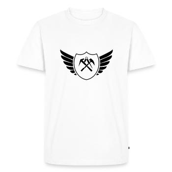 Armoiries du Bouclier Couvreur - T-shirt Premium bio Homme - blanc - Devant - Nico (187cm)