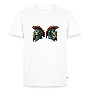 Sparta Helmet 2 - Men's Premium Organic T-Shirt - white - Front - Nico (187cm)