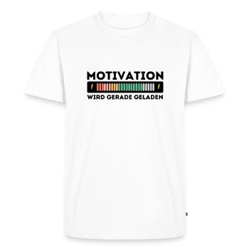 Motivation is loaded - Men's Premium Organic T-Shirt - white - Front - Nico (187cm)
