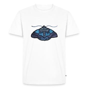 Papillon bleu – motif brodé unique - T-shirt Premium bio Homme - blanc - Devant - Nico (187cm)